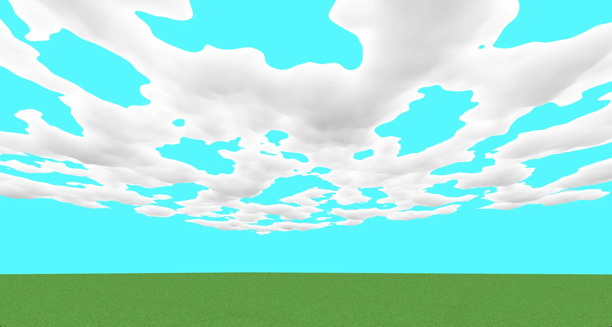 Clouds with the illusion of volume using shell texturing.