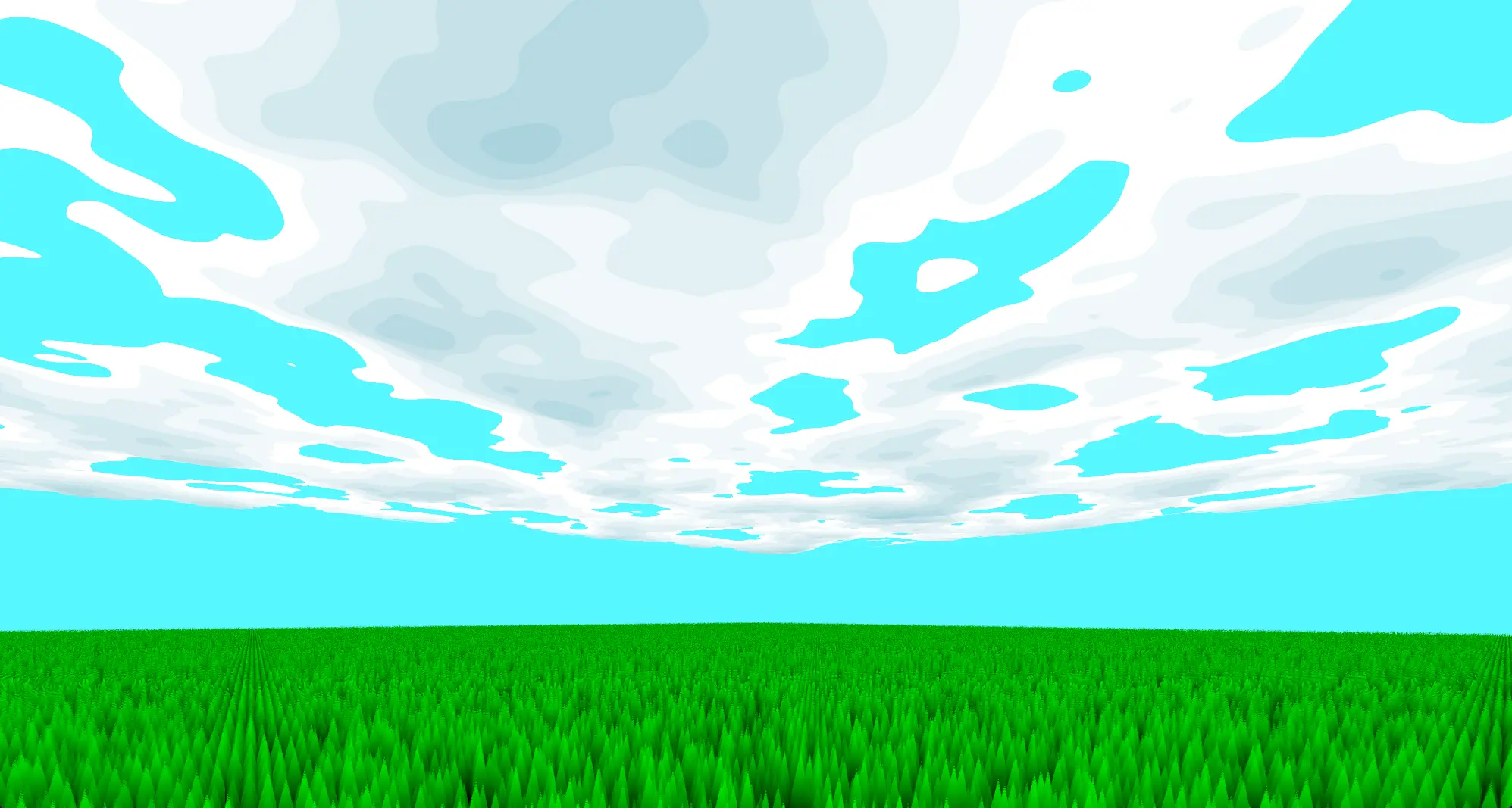 A grassy field in the style of The Legend of Zelda: The Wind Waker.